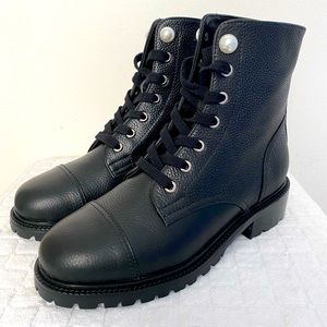 Brand new genuine leather combat ankle boots, size 36 (US 6)